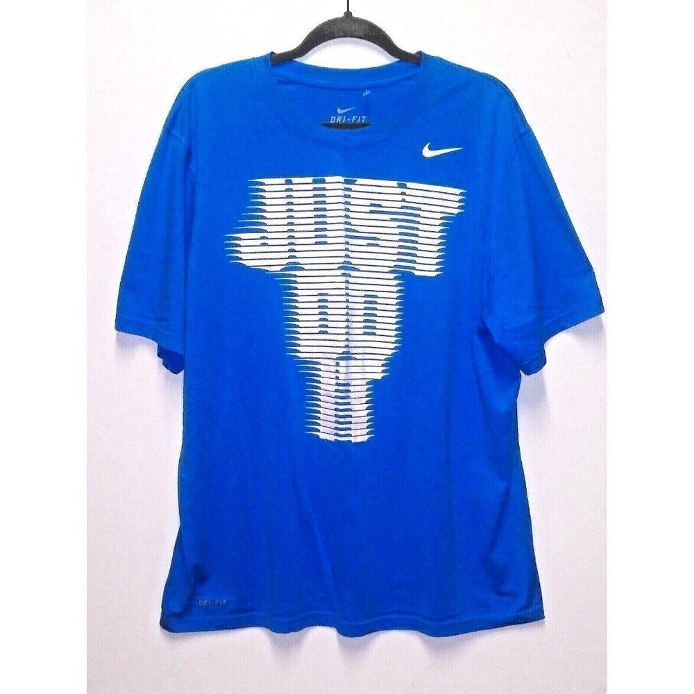 Nike Dri-Fit Just Do It Mens T-Shirt XL teal Blue Short Sleeve EUC